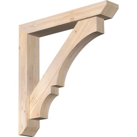 Ekena Millwork Balboa Slat Smooth Bracket w/ Offset Brace, Douglas Fir, 5 1/2"W x 34"D x 34"H BKT0604X34X34BOA06SDF